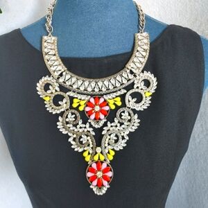 Stunning Silver Bold Boho Statement Necklace